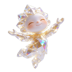 Icône de personnage bébé Chibi en cristal - Figurine en diamant étincelante