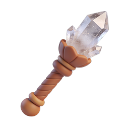 Crystal Clay Wand 3D Icon | Magical Fantasy Design