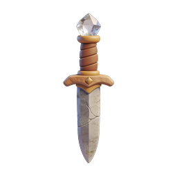 Fantasy Crystal Dagger 3D Icon for Games