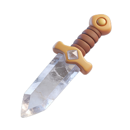 Crystal Dagger Fantasy Weapon 3D Icon for Games