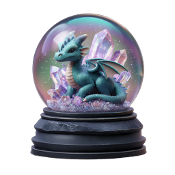 Crystal Dragon Snow Globe Fantasy Icon