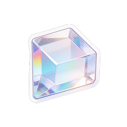 Crystal Glass Envelope Icon - Iridescent 3D Mail