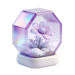 ไอคอนเทอราเรียมดอกไม้คริสตัล - ดีไซน์ 3D โฮโลกราฟิก