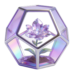 Crystal Flower in Iridescent Hexagonal Terrarium Icon