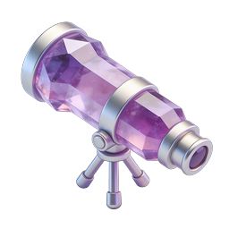Crystal Galaxy Telescope Icon - Cosmic 3D Design