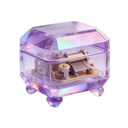 Crystal Music Box Icon | Iridescent 3D Render