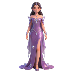 Crystal Princess 3D Character Icon - Fantasy Royalty