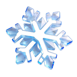 Icône de flocon de neige en cristal - Design d'hiver en verre 3D