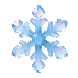 Crystal Snowflake Icon | 3D Glass Winter Symbol