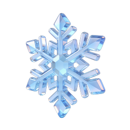 Icône de flocon de neige en cristal - Design d'hiver élégant en verre 3D