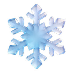 水晶雪花图标 - 用于应用程序的 3D 冰雪冬季符号