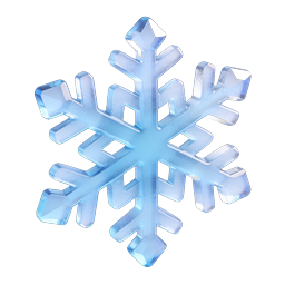 水晶雪花图标 - 3D 玻璃冬季设计
