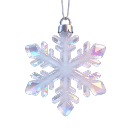 Crystal Snowflake Ornament - Iridescent 3D Holiday Icon