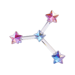 Crystal Star Connector 3D Icon | Iridescent Glass Star Design