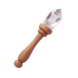 Icona attrezzo di legno con cristallo - Oggetto renderizzato in 3D