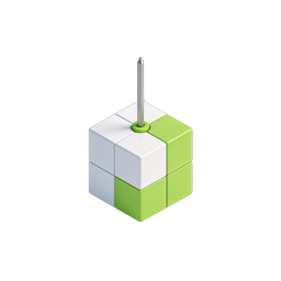 Ícone 3D de Pin de Localização em Cubo - Símbolo de Marcador e Salvar