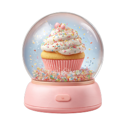 Cupcake Snow Globe - Sweet Dessert 3D Icon