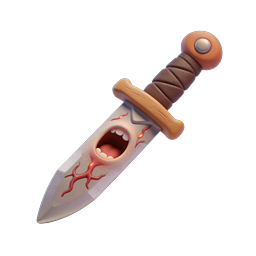 Verfluchtes Wütendes Messer 3D-Icon - Fantasy-Waffendesign