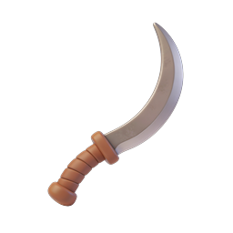Curved Blade Sword 3D Icon - Fantasy Weapon Asset