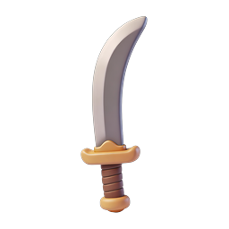 Gebogener Dolch 3D Icon - Fantasy-Waffe