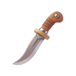 Curved Dagger 3D Icon - Fantasy Weapon