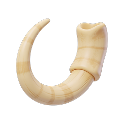 Icona 3D in argilla a corno curvo - Design organico naturale