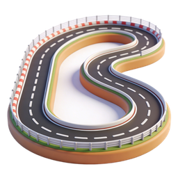 Icono de pista de carreras curva para gráficos de transporte dinámicos