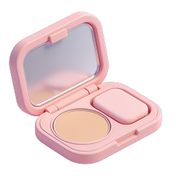Pink Cushion Foundation Compact 3D Icon