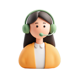 Customer Support Icon - Friendly 3D Character