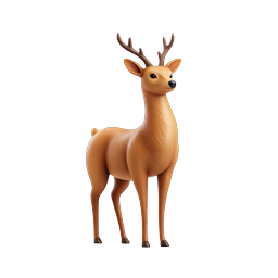 Cute 3D Deer Icon - Adorable Wildlife Character Design