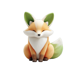 Cute 3D Cartoon Fox Character Icon | Nature Animal