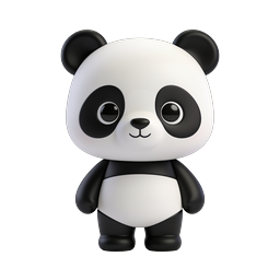 Cute 3D Clay-Style Panda Icon | Adorable Animal Character
