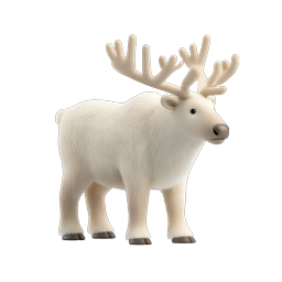Icono 3D tierno de reno - fauna invernal esponjosa