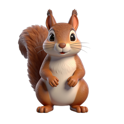 Icona personaggio scoiattolo 3D carino | Design animale cartoon