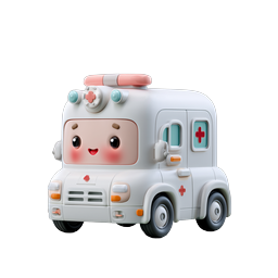 Cute Clay-Style Ambulance Icon | Medical Emergency