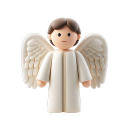 Icône 3D personnage ange mignon - gardien céleste