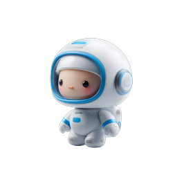 Cute Astronaut Character Icon - 3D Clay Style