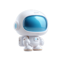 Süßes Astronauten-Charakter-Icon - 3D Weltraumforscher