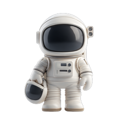 Cute 3D Astronaut Character Icon - Space Explorer