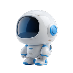 Süßes 3D-Astronauten-Charakter-Icon - Weltraumforscher