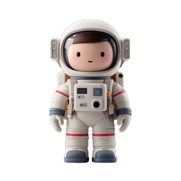 Süßes Astronauten-Charakter-Icon - 3D Weltraumforscher