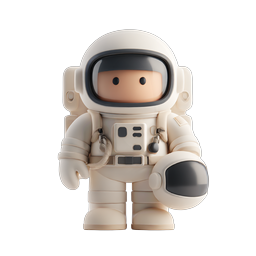 Cute Astronaut Character Icon - 3D Space Explorer