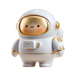 Cute Astronaut Character Icon - 3D Space Explorer