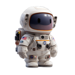 Cute Astronaut Character Icon - 3D Space Explorer