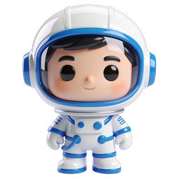 Cute 3D Astronaut Character Icon - Space Explorer Mascot