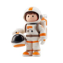 Cute Astronaut Character 3D Icon for Space Apps