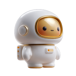 Cute Astronaut Character Icon - 3D Clay Style