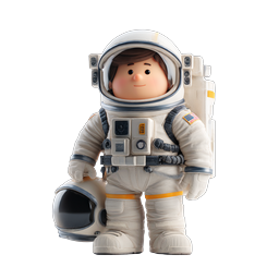 Cute Astronaut Character Icon - 3D Space Explorer
