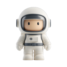 Cute 3D Astronaut Character Icon - Space Explorer