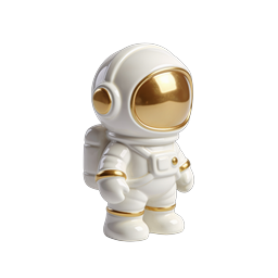 Cute Astronaut Figure Icon - Chibi Space Character